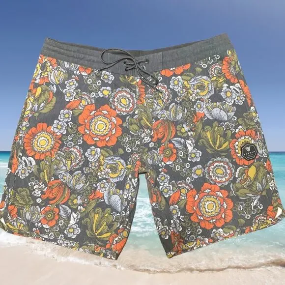 NEW Vissla Floral Trend Muy Muy Bueno Stretch Size 38 Mens Boardshort Womens - Picture 2 of 14